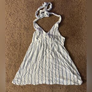 American Eagle Outfitters Blue and White Striped Halter Dress